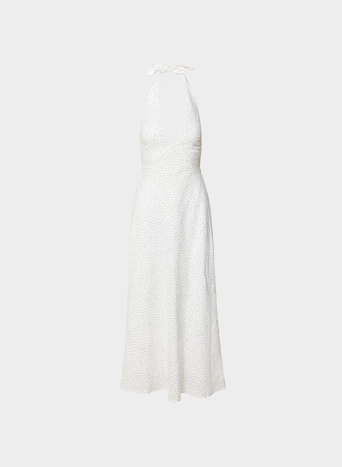 Nightscape Linen Halter Dress - WHITE/ ADMIRAL
