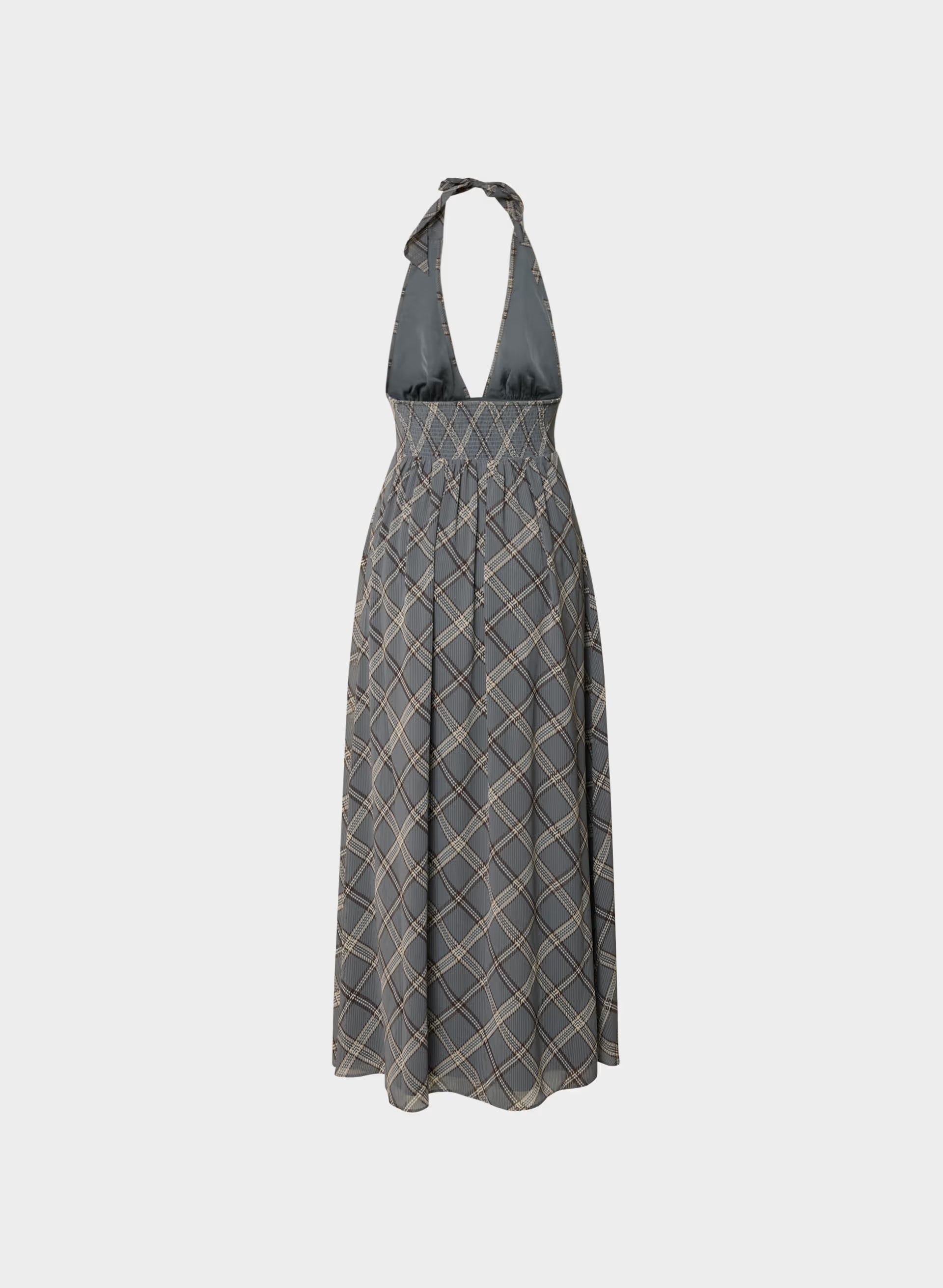 Orchardine Halter Dress - DK GREY/ SSIDE CREAM