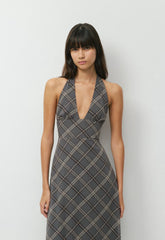 Orchardine Halter Dress - DK GREY/ SSIDE CREAM