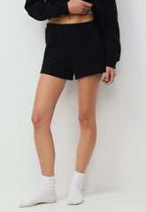 Cozy Sweatfleece Perfect Hi-Rise Mini Short - BLACK