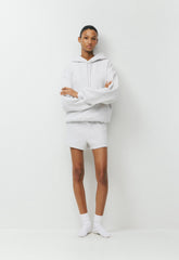 Cozy Sweatfleece Perfect Hi-Rise Mini Short - HEATHER CLOUD WHITE