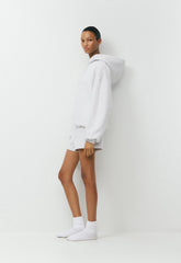 Cozy Sweatfleece Perfect Hi-Rise Mini Short - HEATHER CLOUD WHITE