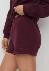 Cozy Sweatfleece Perfect Hi-Rise Mini Short - GALA PLUM