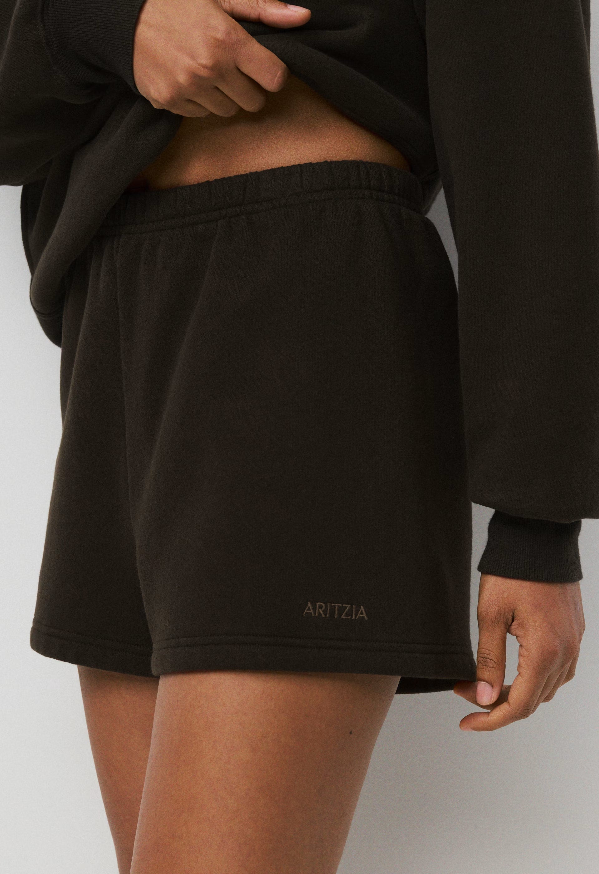 Cozy Sweatfleece Perfect Hi-Rise Mini Short - FIGTREE GREEN