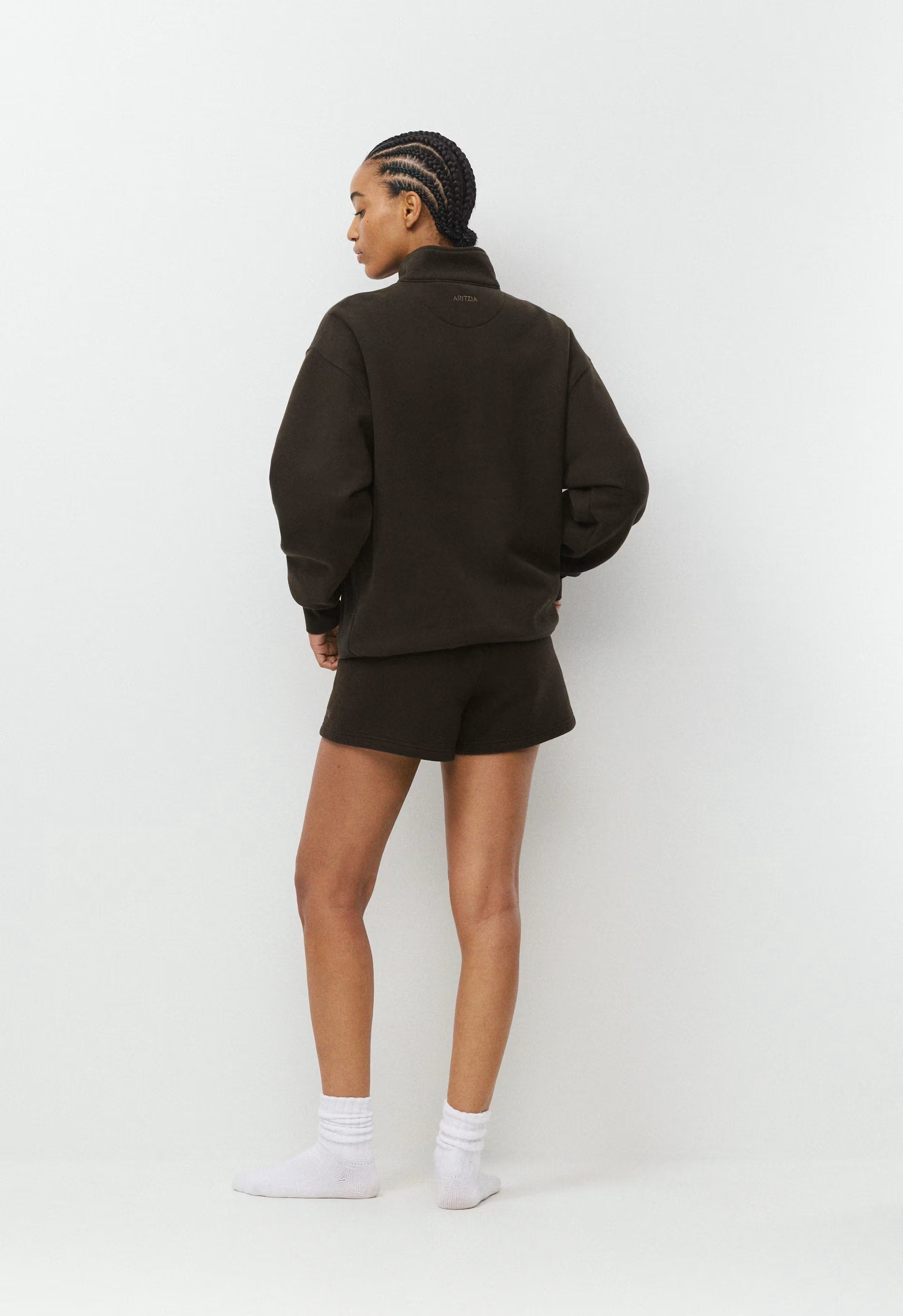 Cozy Sweatfleece Perfect Hi-Rise Mini Short - FIGTREE GREEN