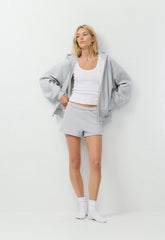 Cozy Sweatfleece Perfect Hi-Rise Mini Short - HEATHER CHROME