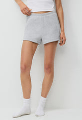 Cozy Sweatfleece Perfect Hi-Rise Mini Short - HEATHER CHROME
