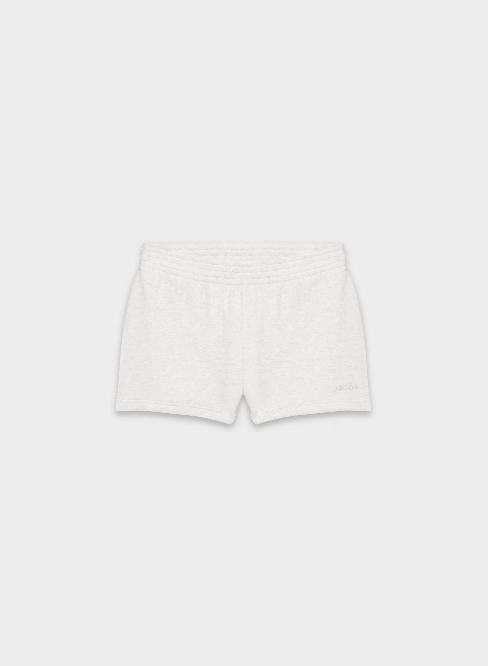 Cozy Sweatfleece Perfect Micro Short - HEATHER CLOUD WHITE