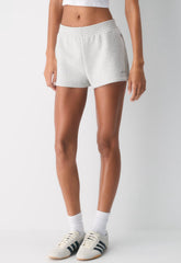 Cozy Sweatfleece Perfect Micro Short - HEATHER CLOUD WHITE
