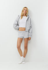 Cozy Sweatfleece Perfect Micro Short - HEATHER CHROME