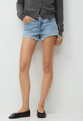 Denim Forum The ‘90s Vintage Hi-Rise Mini Denim Short - 7 YRS BLEU TABOO