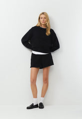 Cozy Sweatfleece Mega Hi-Rise Mini Short - BLACK