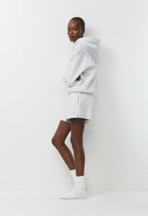 Cozy Sweatfleece Mega Hi-Rise Mini Short - HEATHER CLOUD WHITE