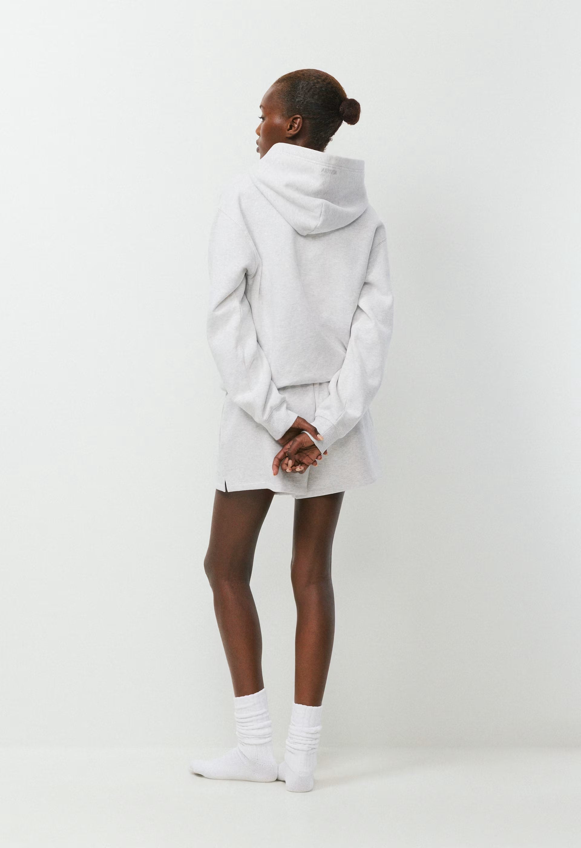 Cozy Sweatfleece Mega Hi-Rise Mini Short - HEATHER CLOUD WHITE