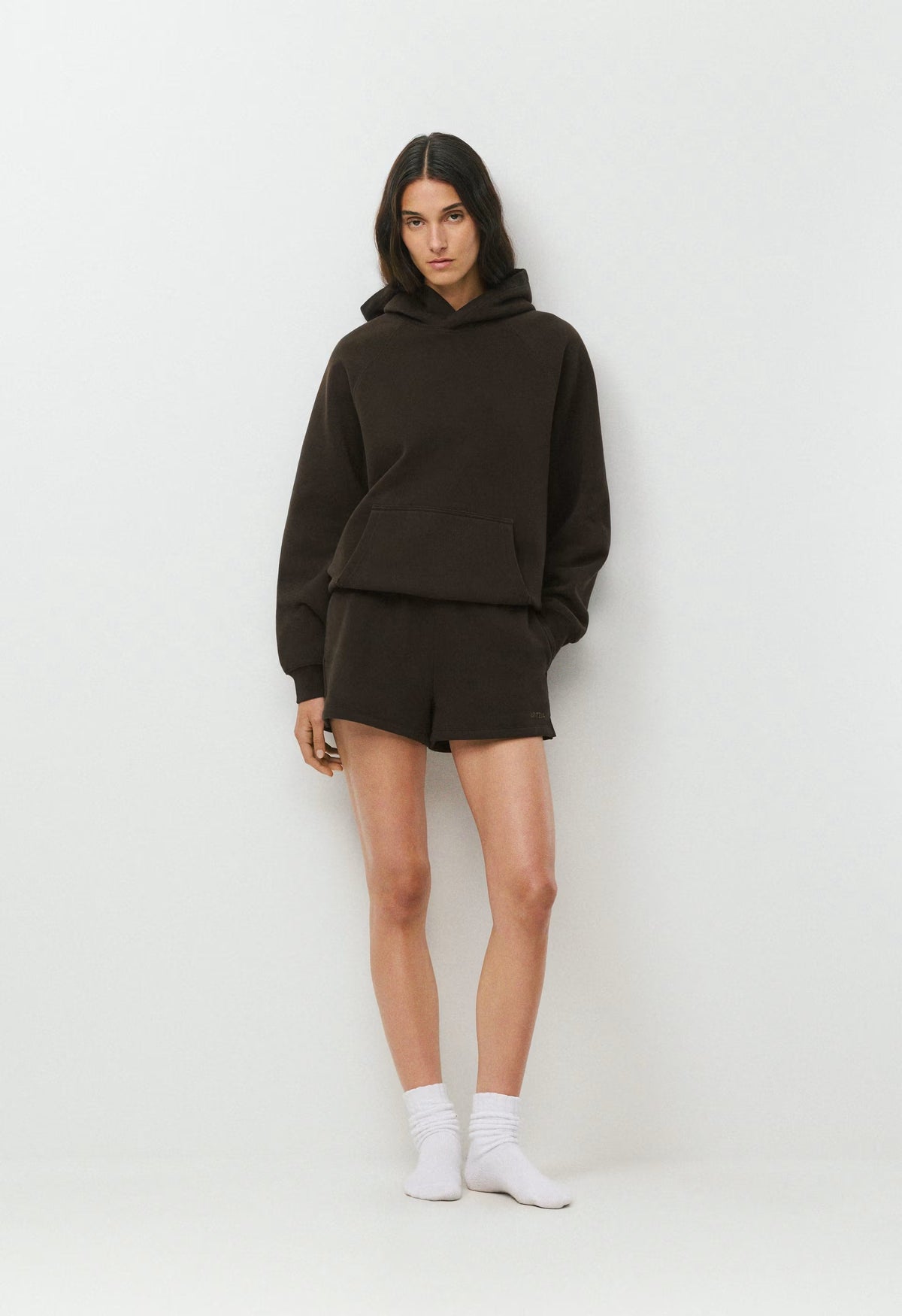 Cozy Sweatfleece Mega Hi-Rise Mini Short - CACAO NIB BROWN