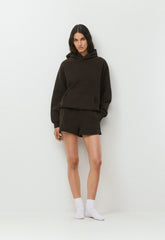 Cozy Sweatfleece Mega Hi-Rise Mini Short - CACAO NIB BROWN