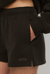 Cozy Sweatfleece Mega Hi-Rise Mini Short - CACAO NIB BROWN