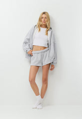 Cozy Sweatfleece Mega Hi-Rise Mini Short - HEATHER CHROME