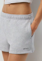 Cozy Sweatfleece Mega Hi-Rise Mini Short - HEATHER CHROME
