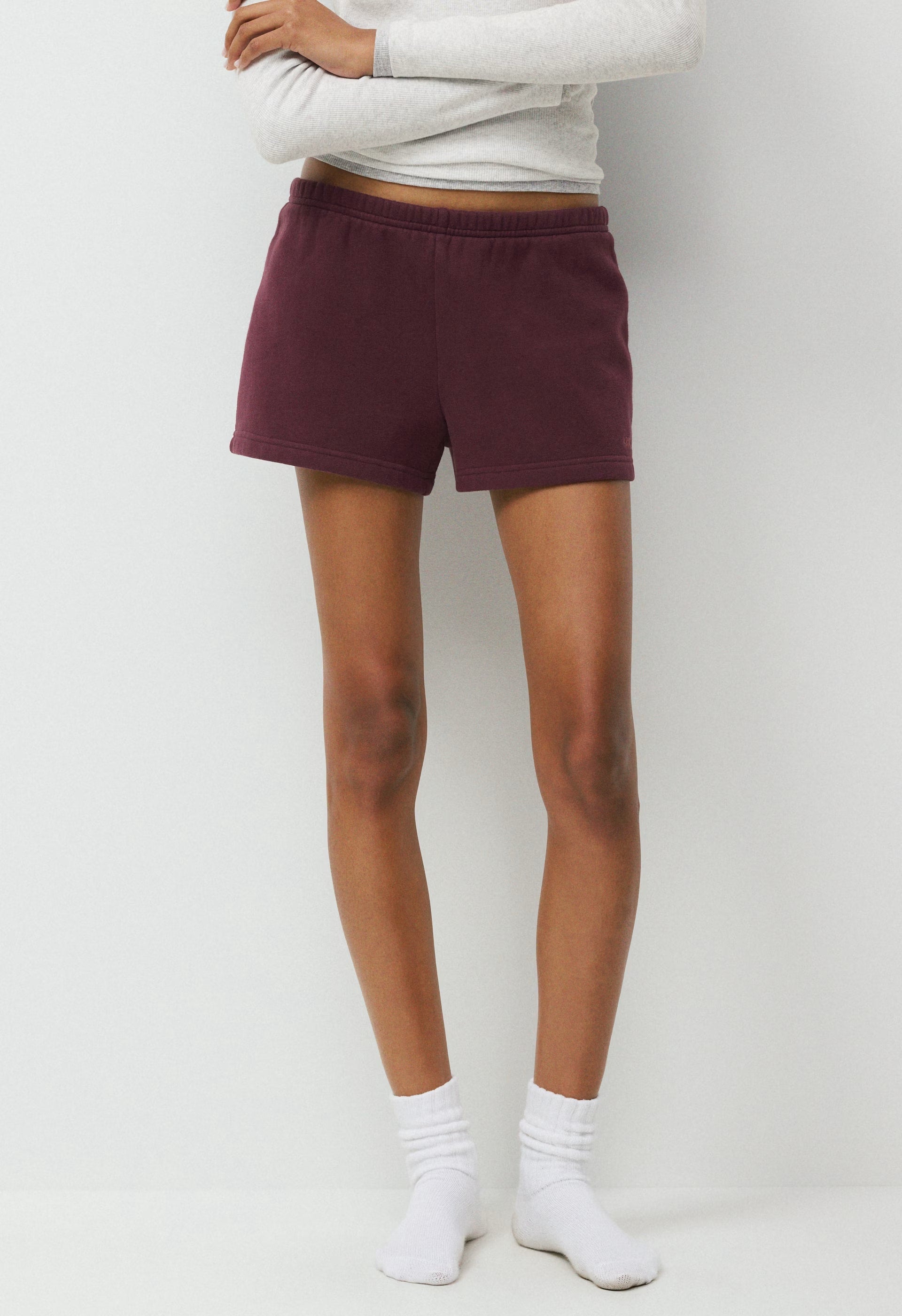 Cozy Sweatfleece Boyfriend Lo-Rise Mini Short - GALA PLUM