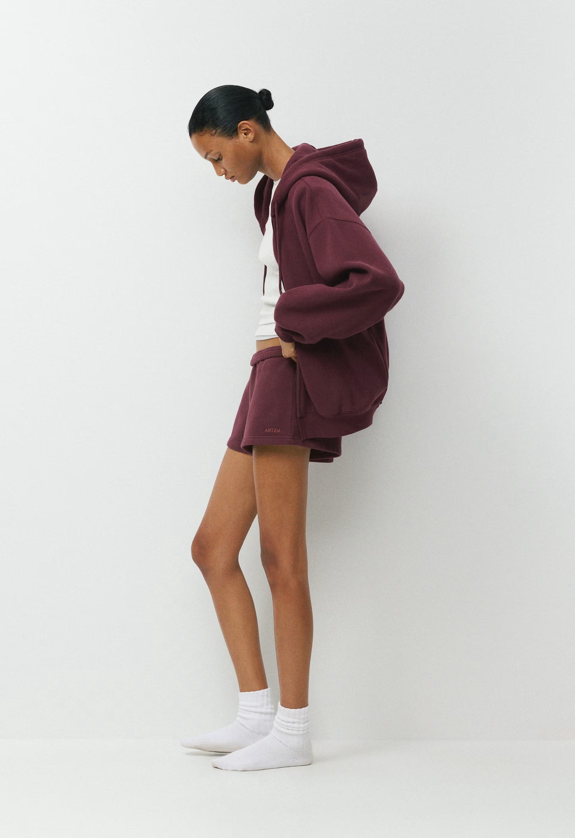 Cozy Sweatfleece Boyfriend Lo-Rise Mini Short - GALA PLUM