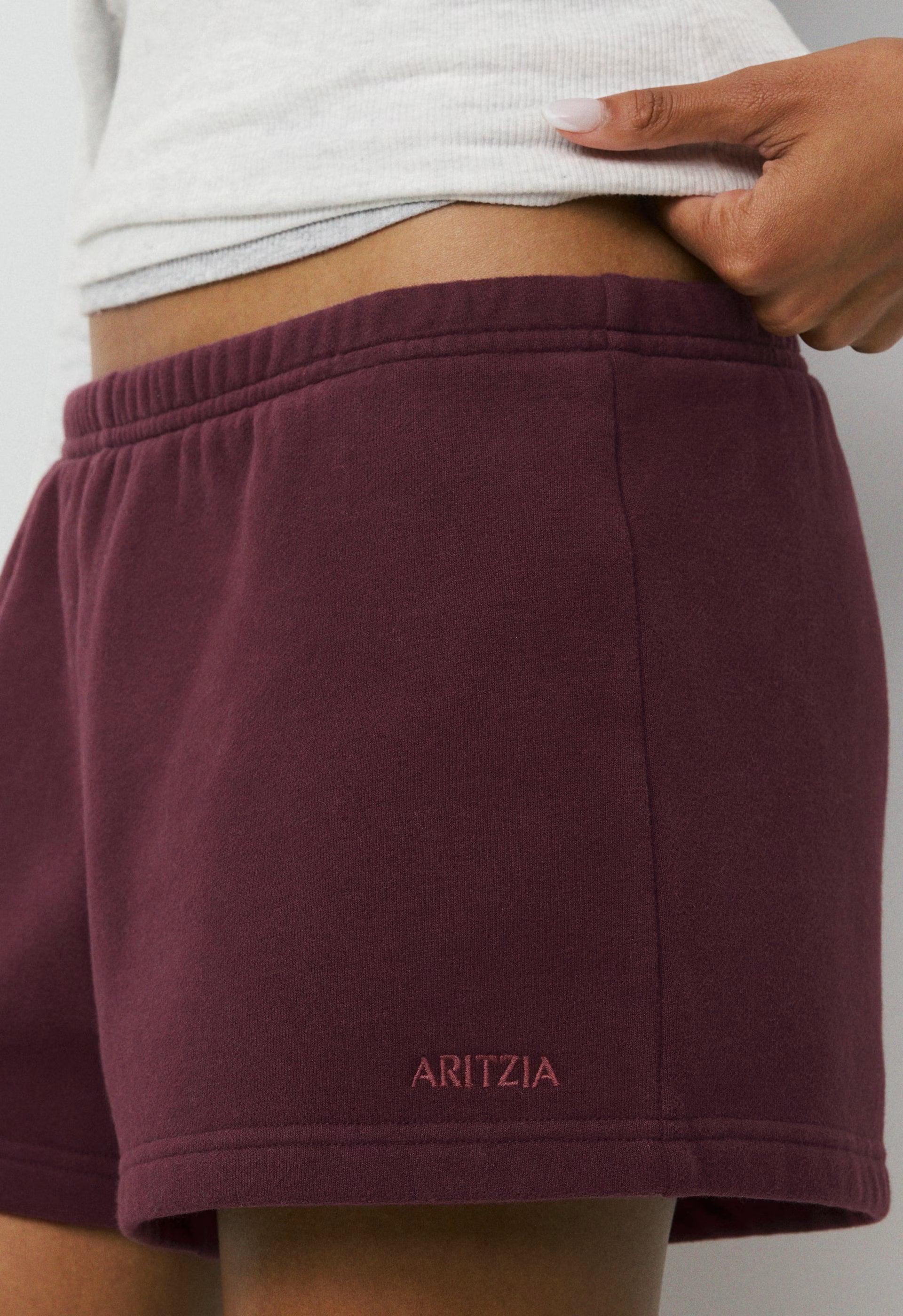 Cozy Sweatfleece Boyfriend Lo-Rise Mini Short - GALA PLUM