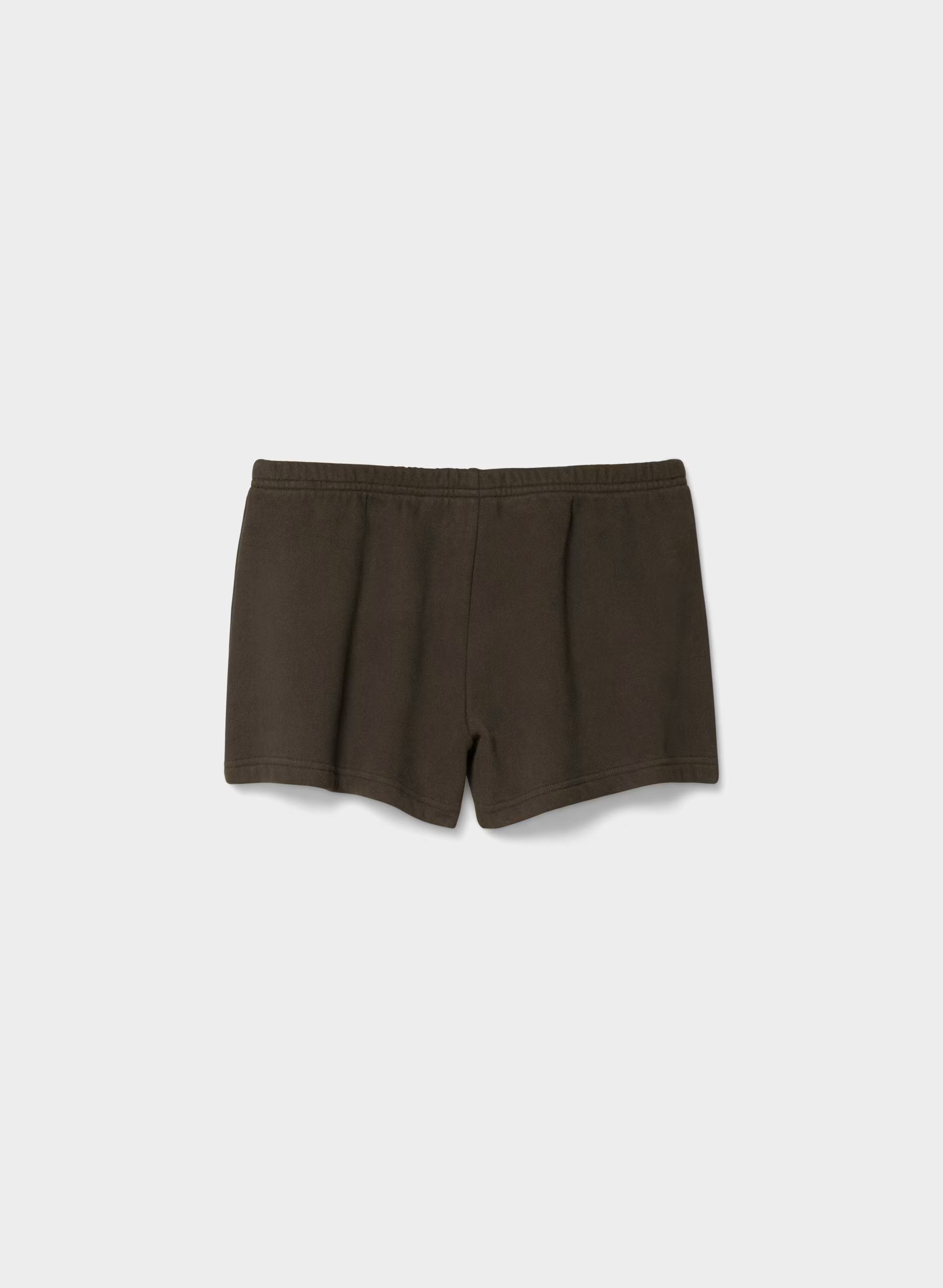 Cozy Sweatfleece Boyfriend Lo-Rise Mini Short - CACAO NIB BROWN