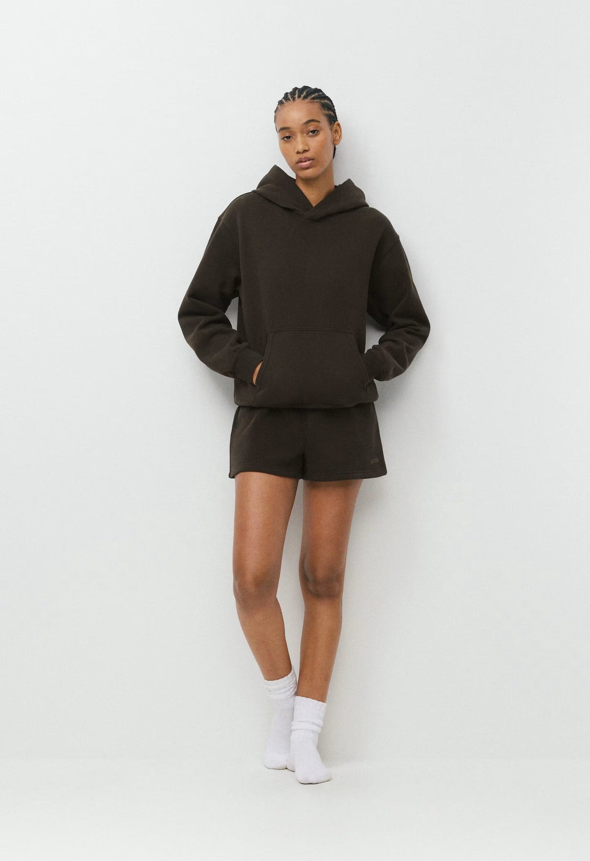 Cozy Sweatfleece Boyfriend Lo-Rise Mini Short - CACAO NIB BROWN