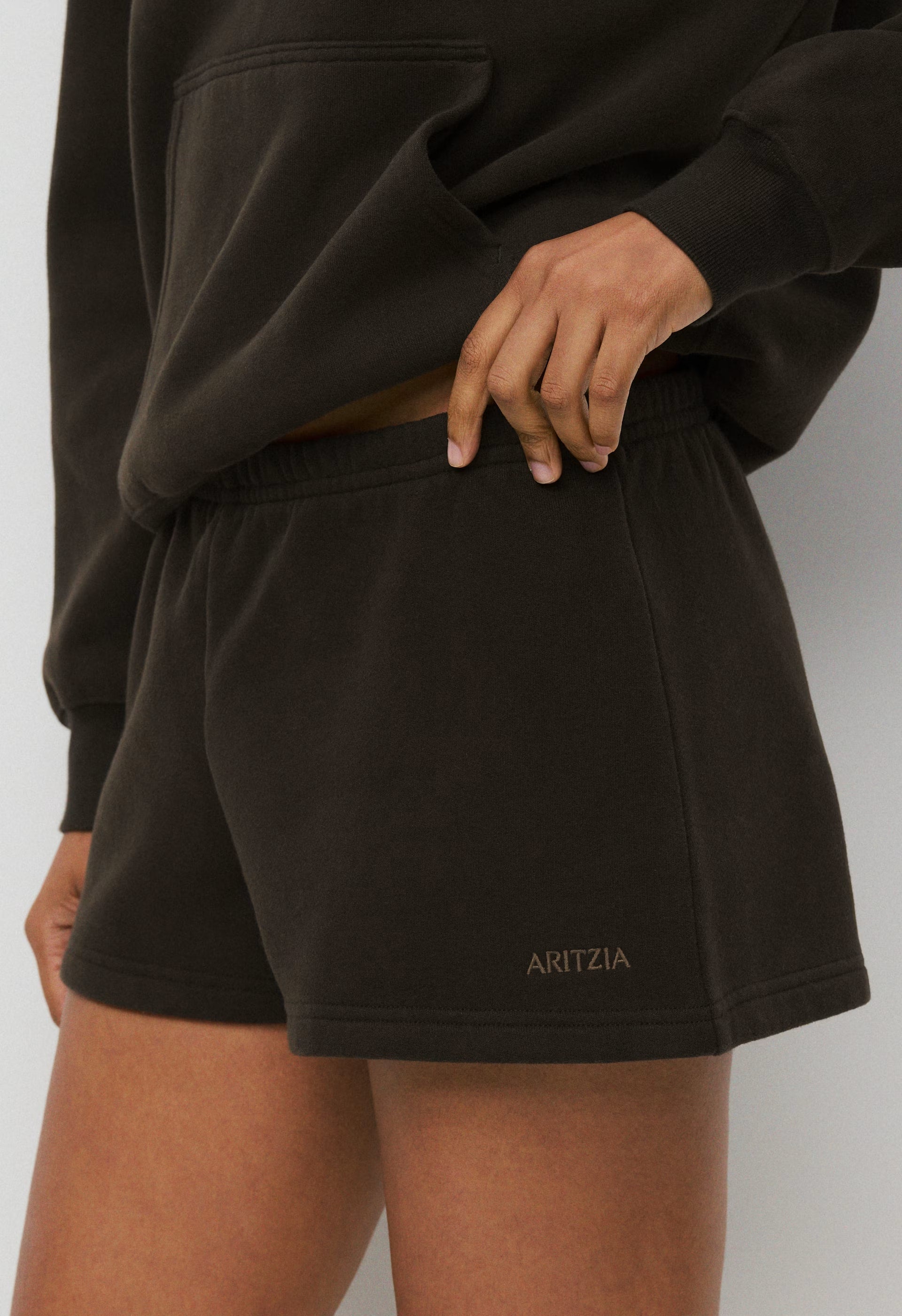 Cozy Sweatfleece Boyfriend Lo-Rise Mini Short - CACAO NIB BROWN