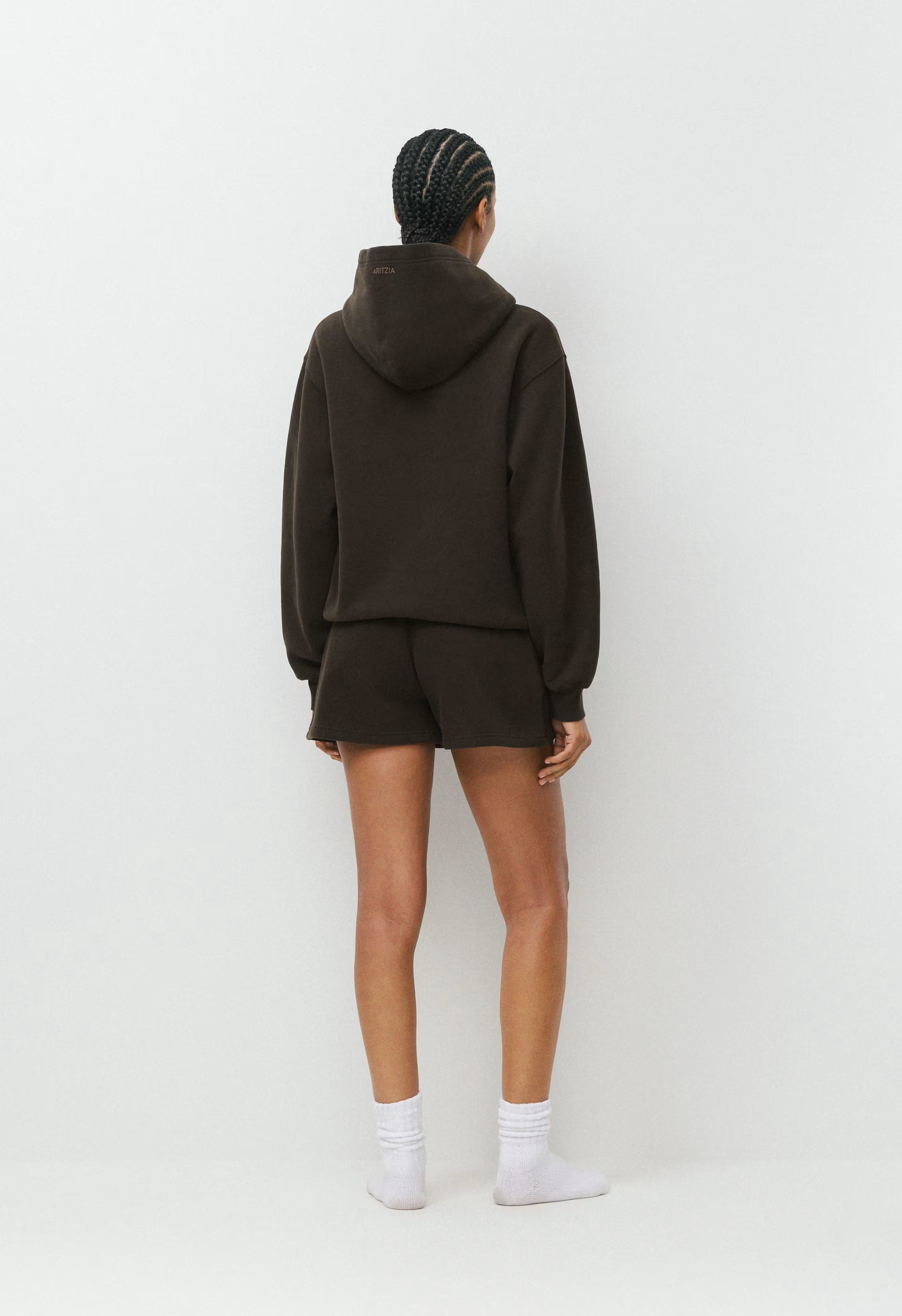 Cozy Sweatfleece Boyfriend Lo-Rise Mini Short - CACAO NIB BROWN