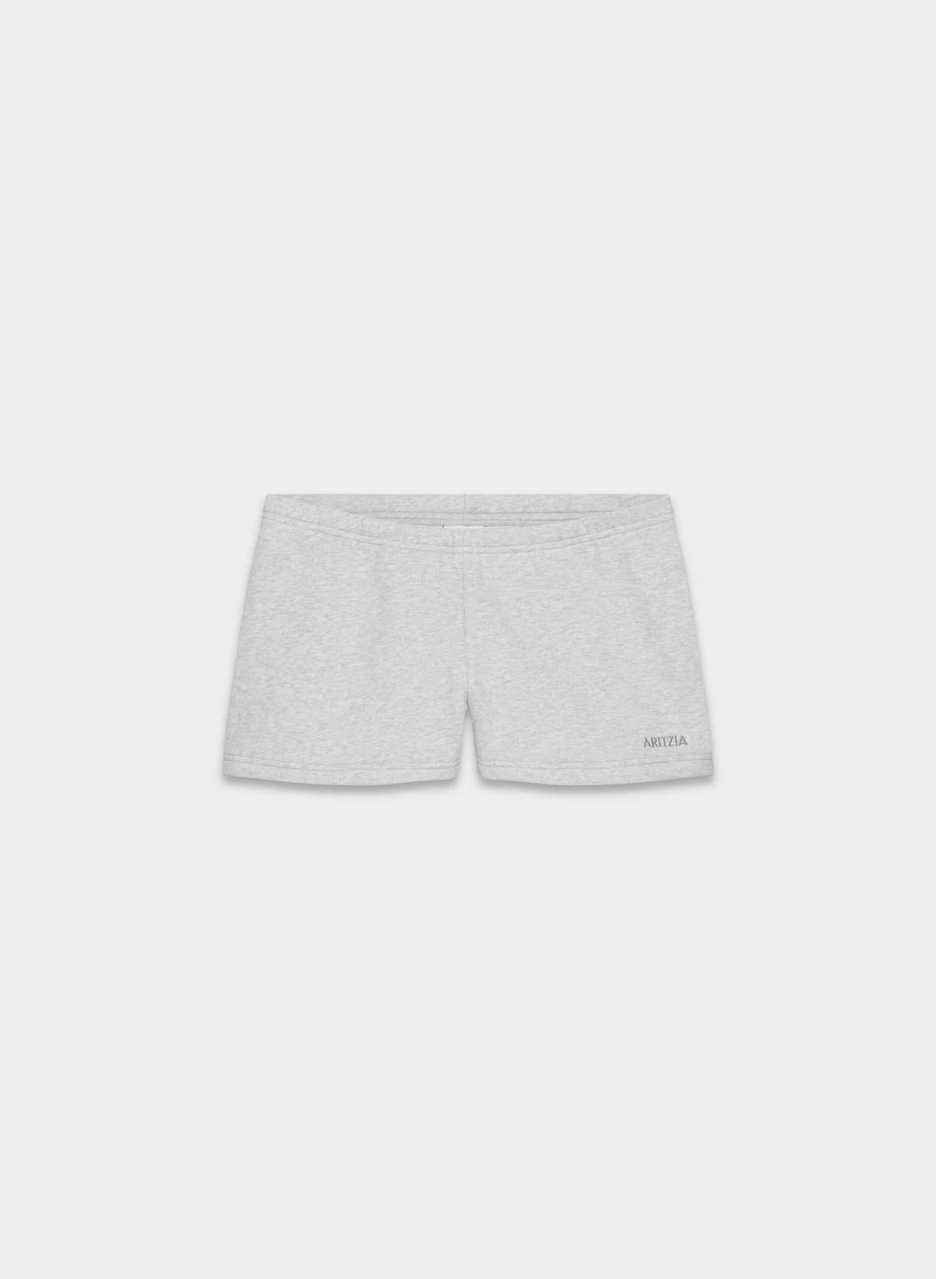 Cozy Sweatfleece Boyfriend Lo-Rise Mini Short - HEATHER CHROME