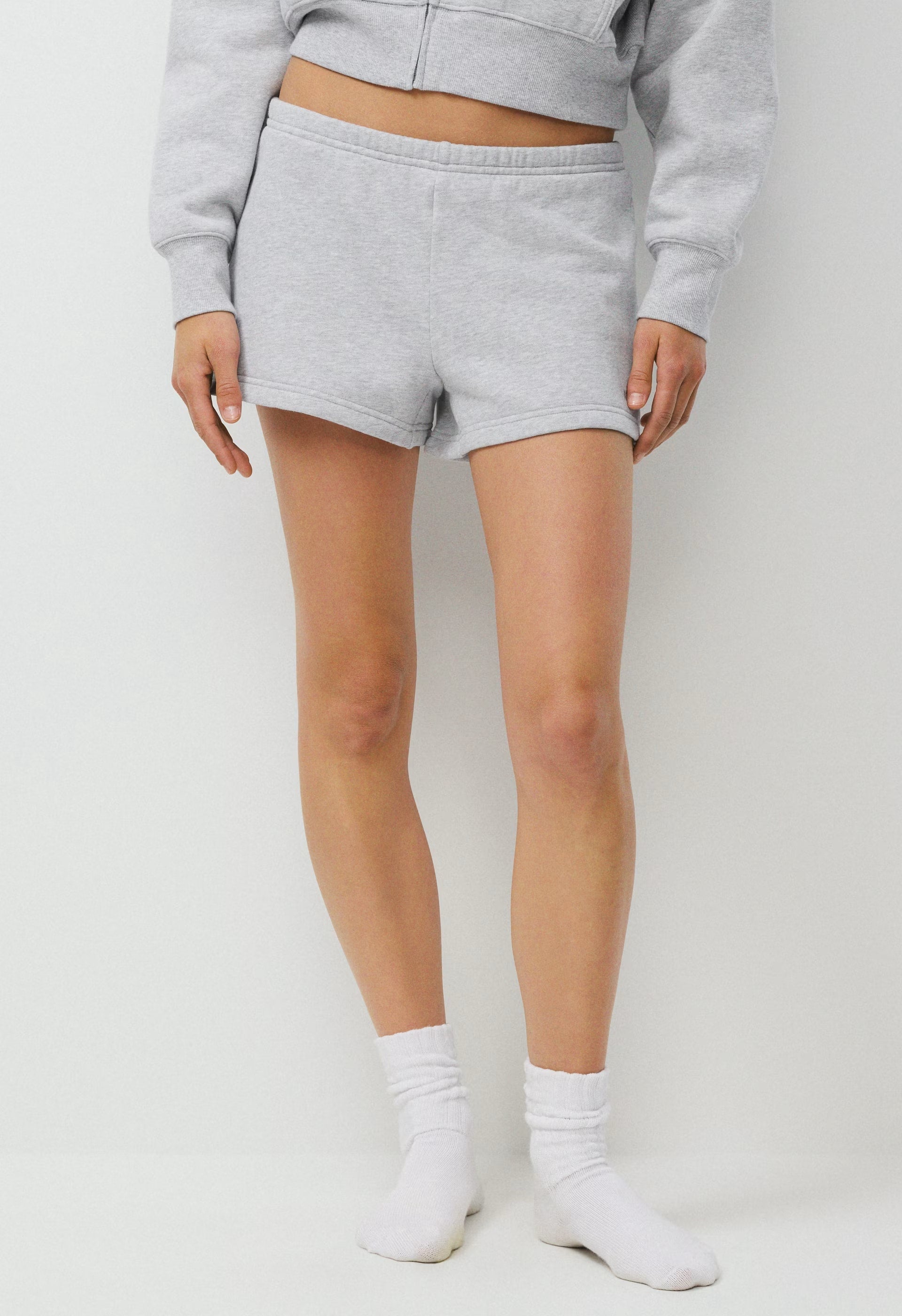 Cozy Sweatfleece Boyfriend Lo-Rise Mini Short - HEATHER CHROME