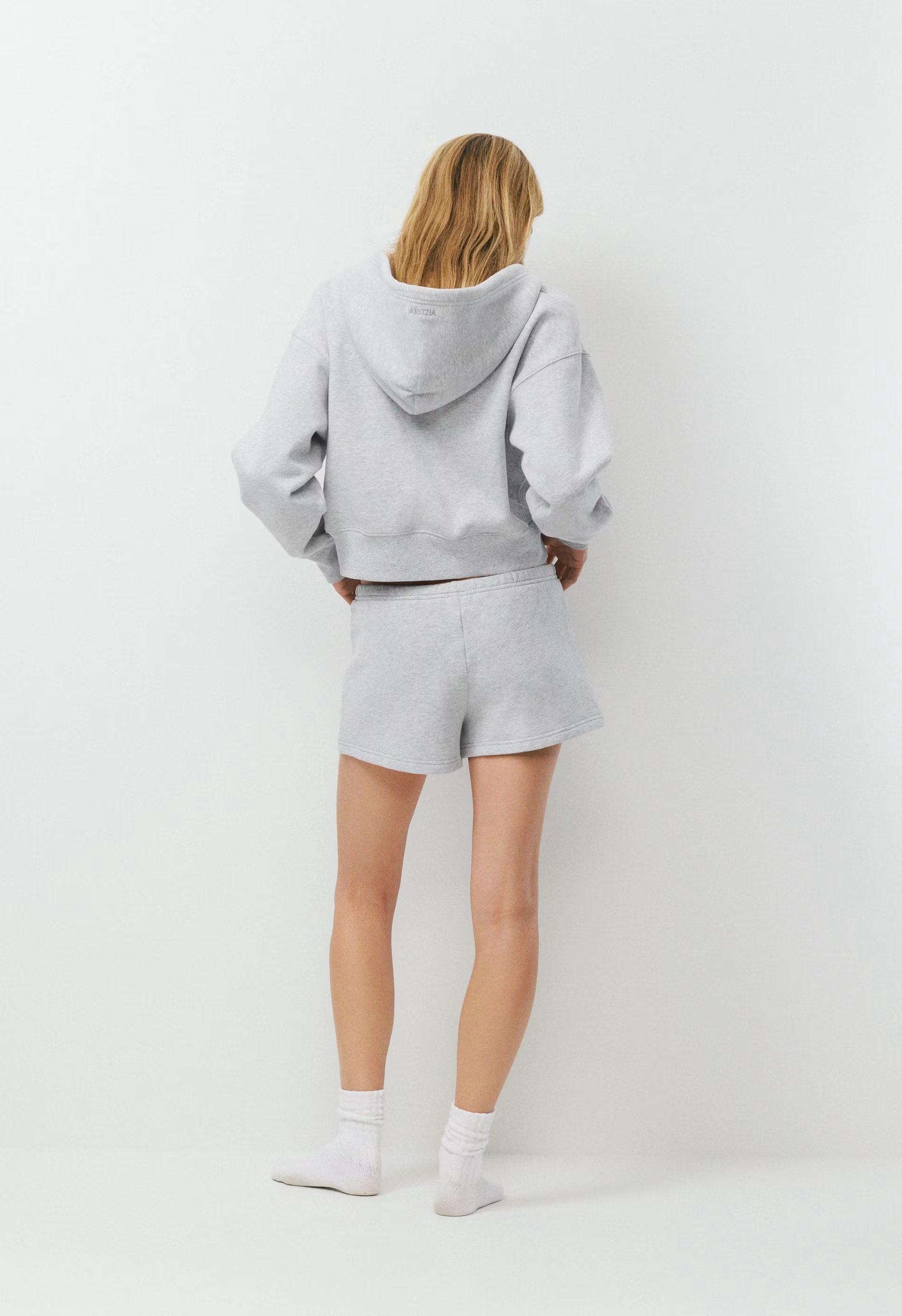 Cozy Sweatfleece Boyfriend Lo-Rise Mini Short - HEATHER CHROME