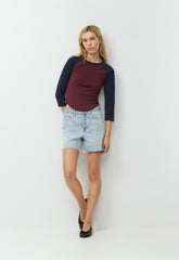 Denim Forum The Ex-Boyfriend Hi Mid-Thigh Denim Short - VNTGE MD DARK BLUE