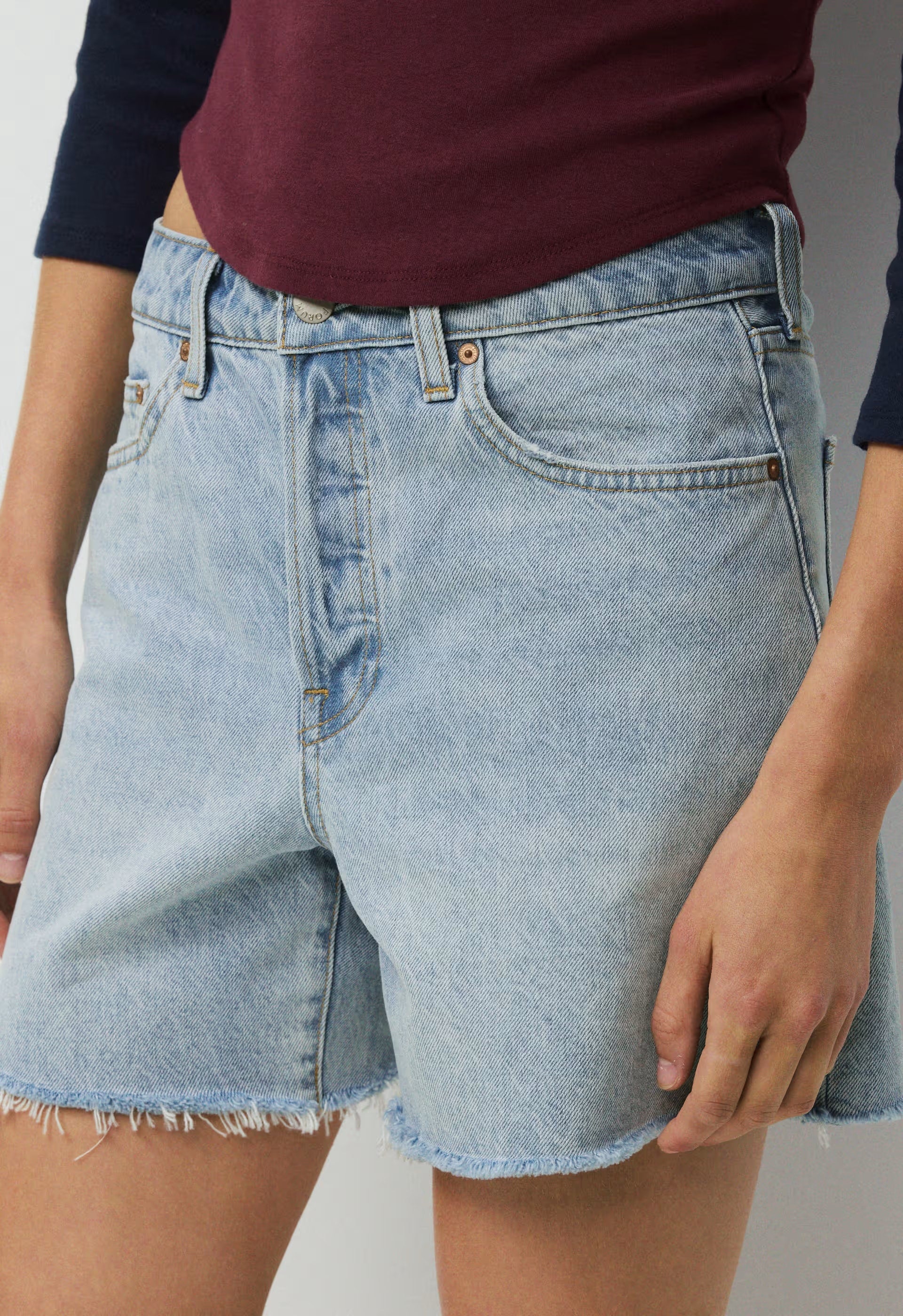 Denim Forum The Ex-Boyfriend Hi Mid-Thigh Denim Short - VNTGE MD DARK BLUE