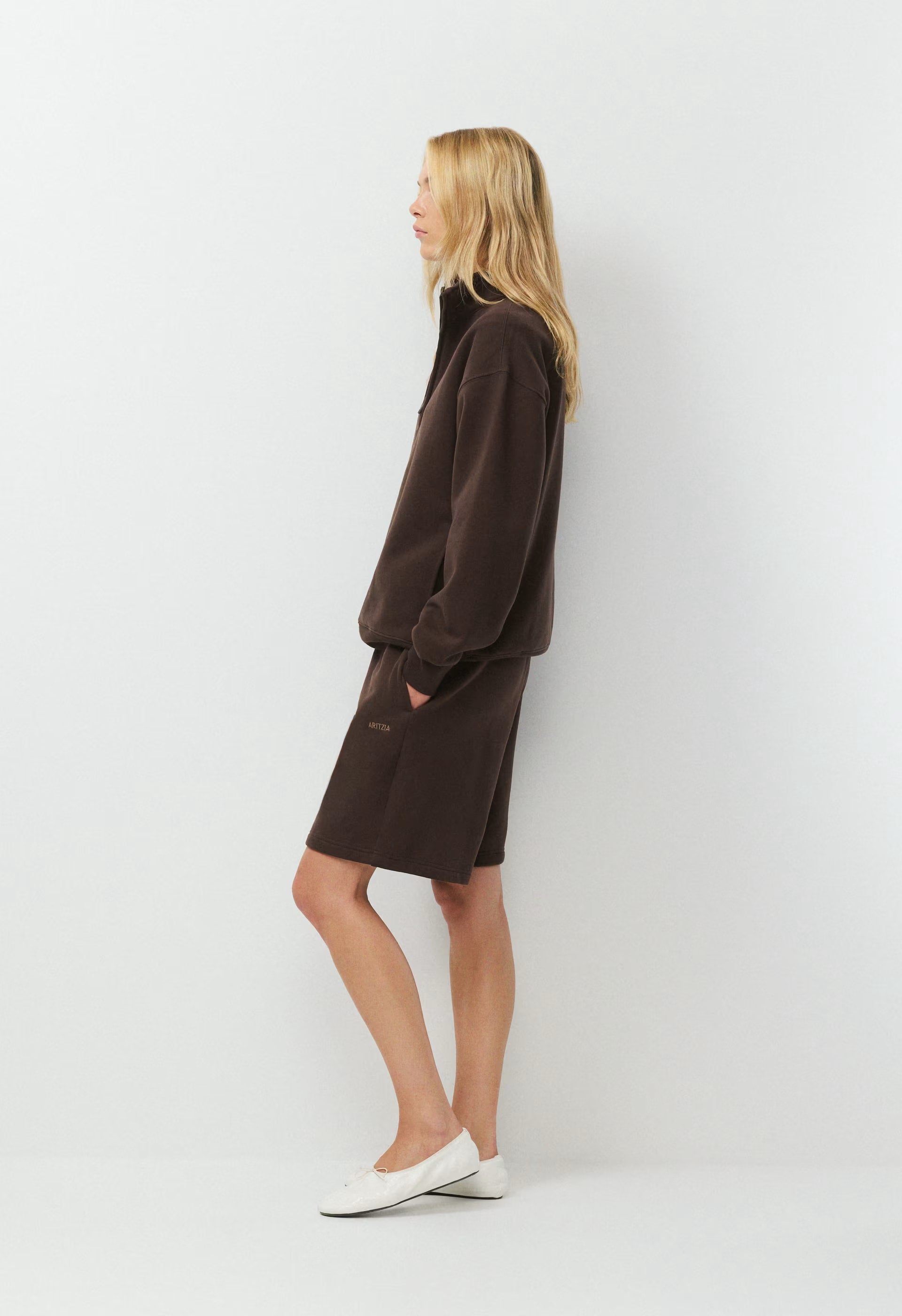 Cozy Sweatfleece Mega Above-Knee Short - RICH MOCHA BROWN