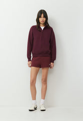 Cozy Sweatfleece Perfect Micro Short - SMAC BURGUNDY/LT BIRCH