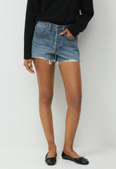Denim Forum The ‘90s Vintage Hi-Rise Mini Denim Short - VINTAGE MEDIUM BLUE
