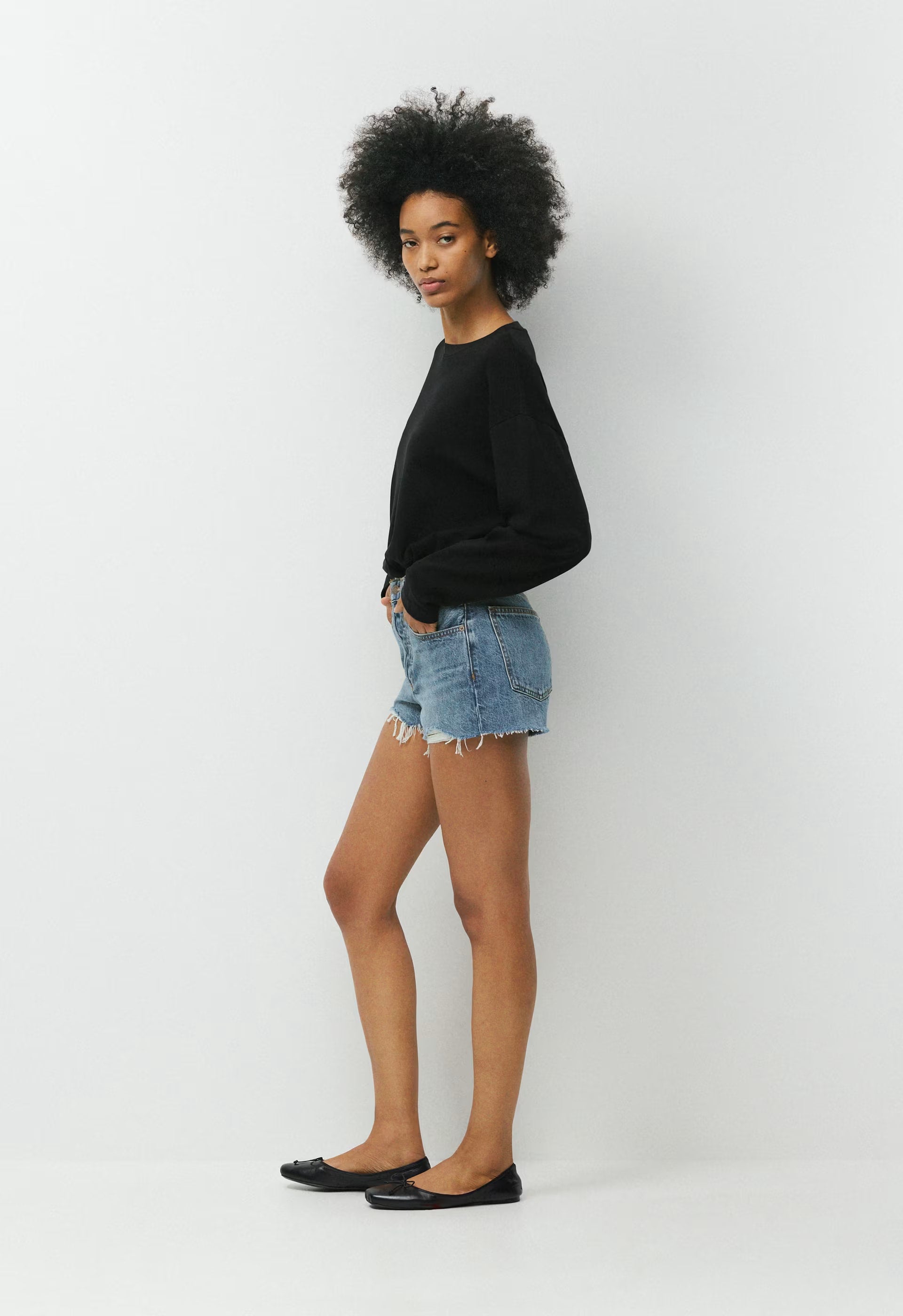 Denim Forum The ‘90s Vintage Hi-Rise Mini Denim Short - VINTAGE MEDIUM BLUE