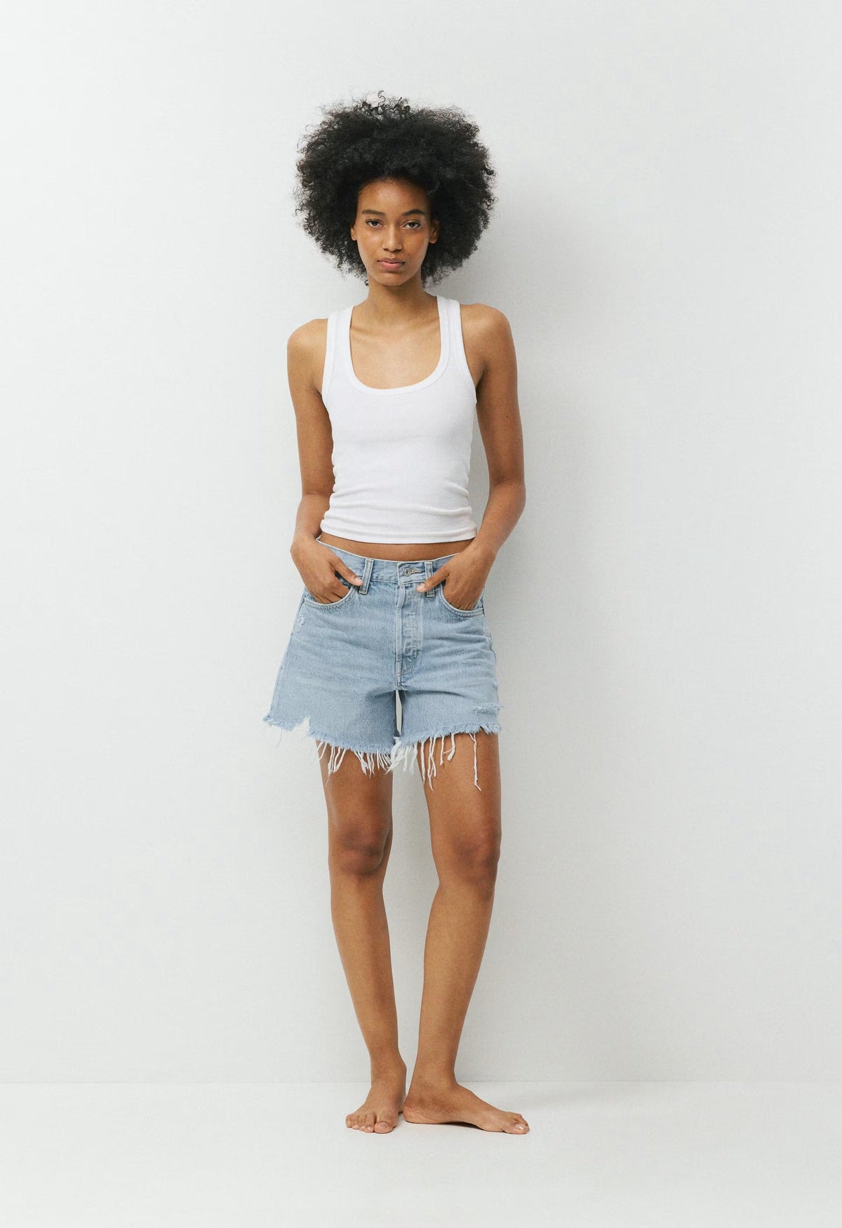 AGOLDE Parker Long Jean Short - SWAPMEET BLUE