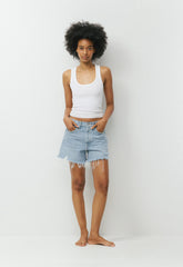 AGOLDE Parker Long Jean Short - SWAPMEET BLUE