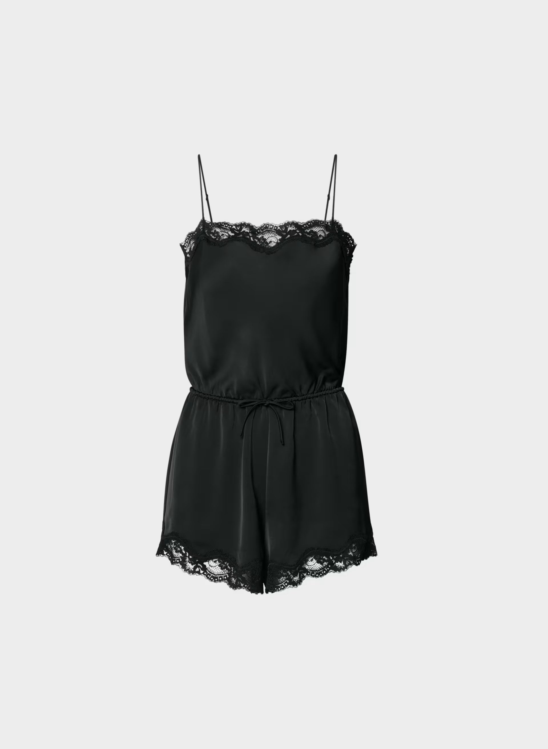 Pulse Satin Romper - BLACK