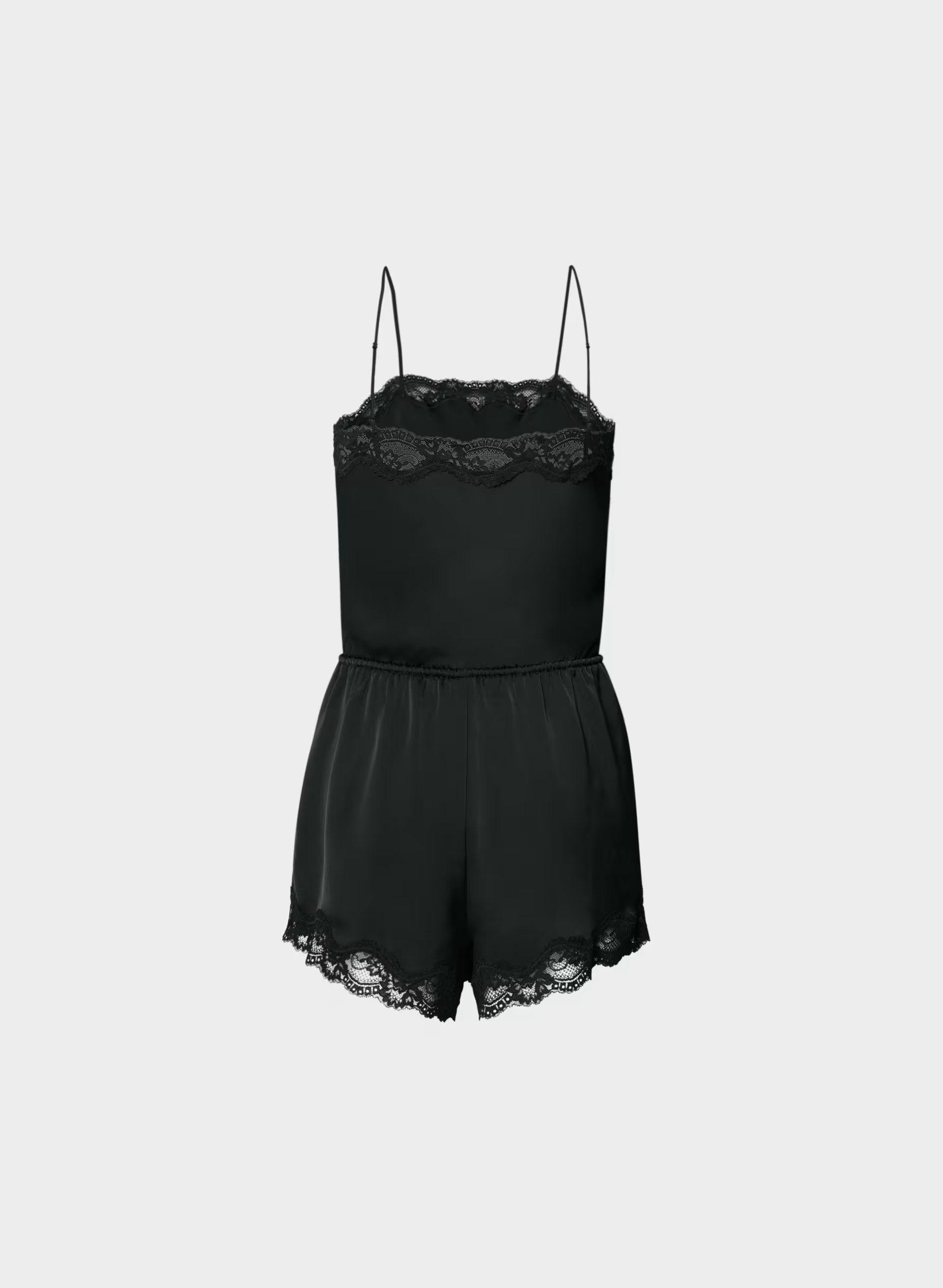 Pulse Satin Romper - BLACK