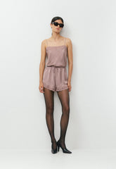 Pulse Satin Romper - DUSTY MAUVE