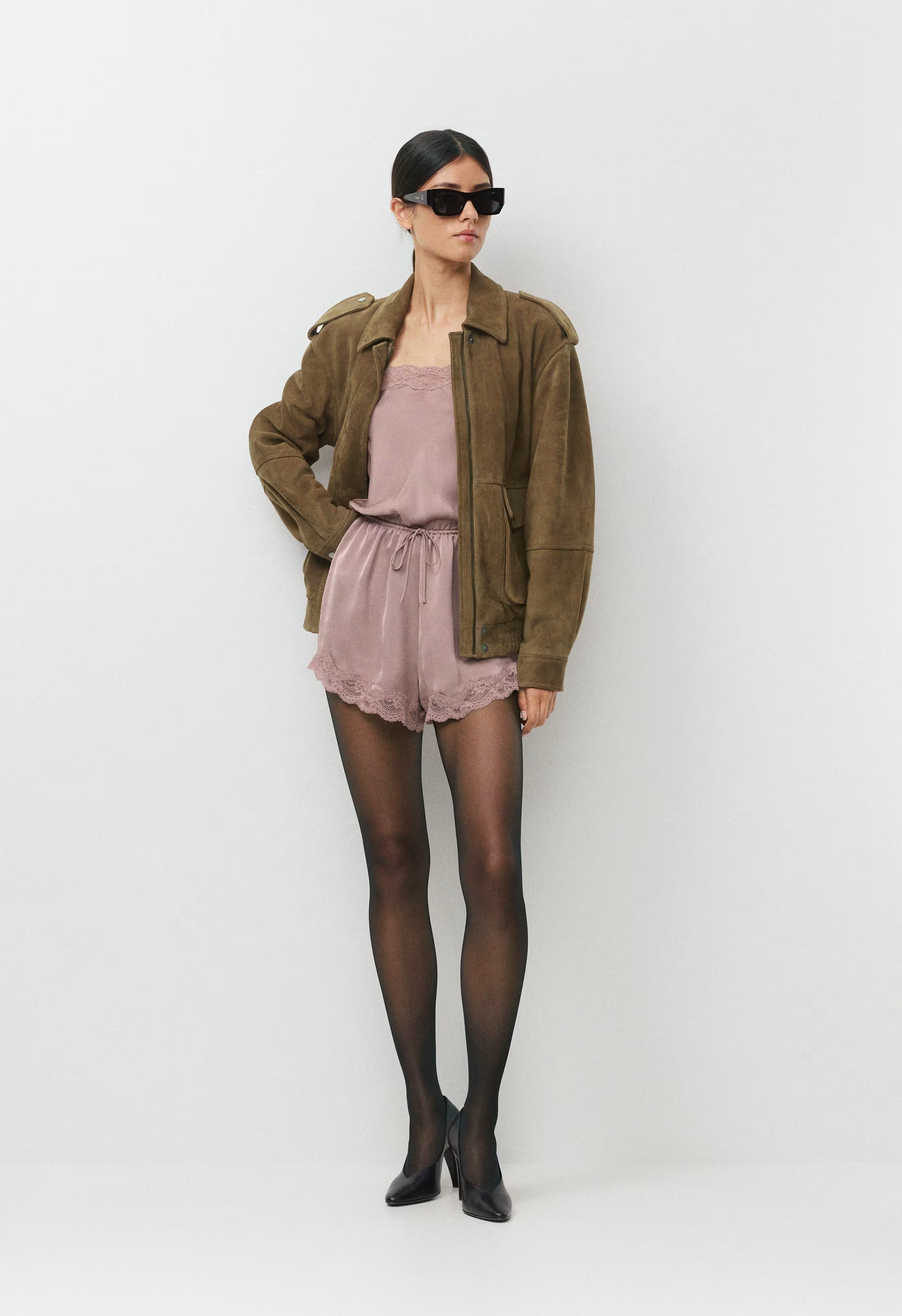 Pulse Satin Romper - DUSTY MAUVE