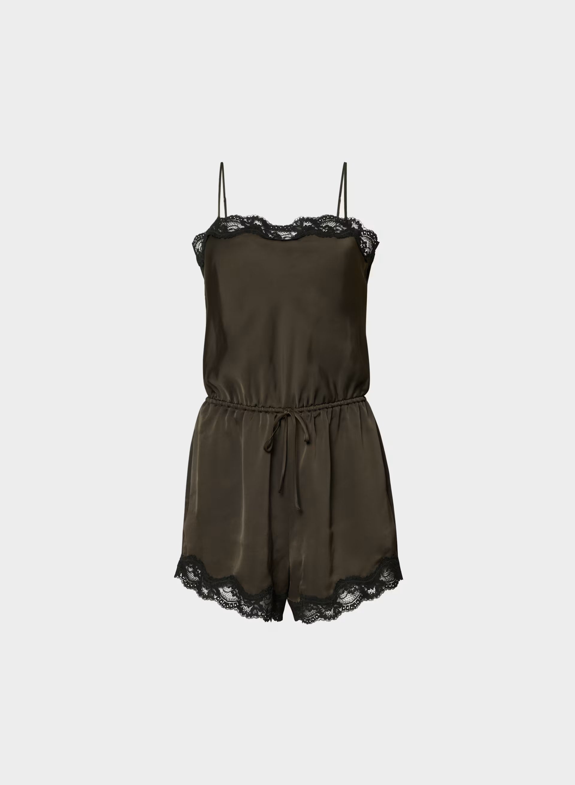 Pulse Satin Romper - CACAO NIB BRWN/BLACK