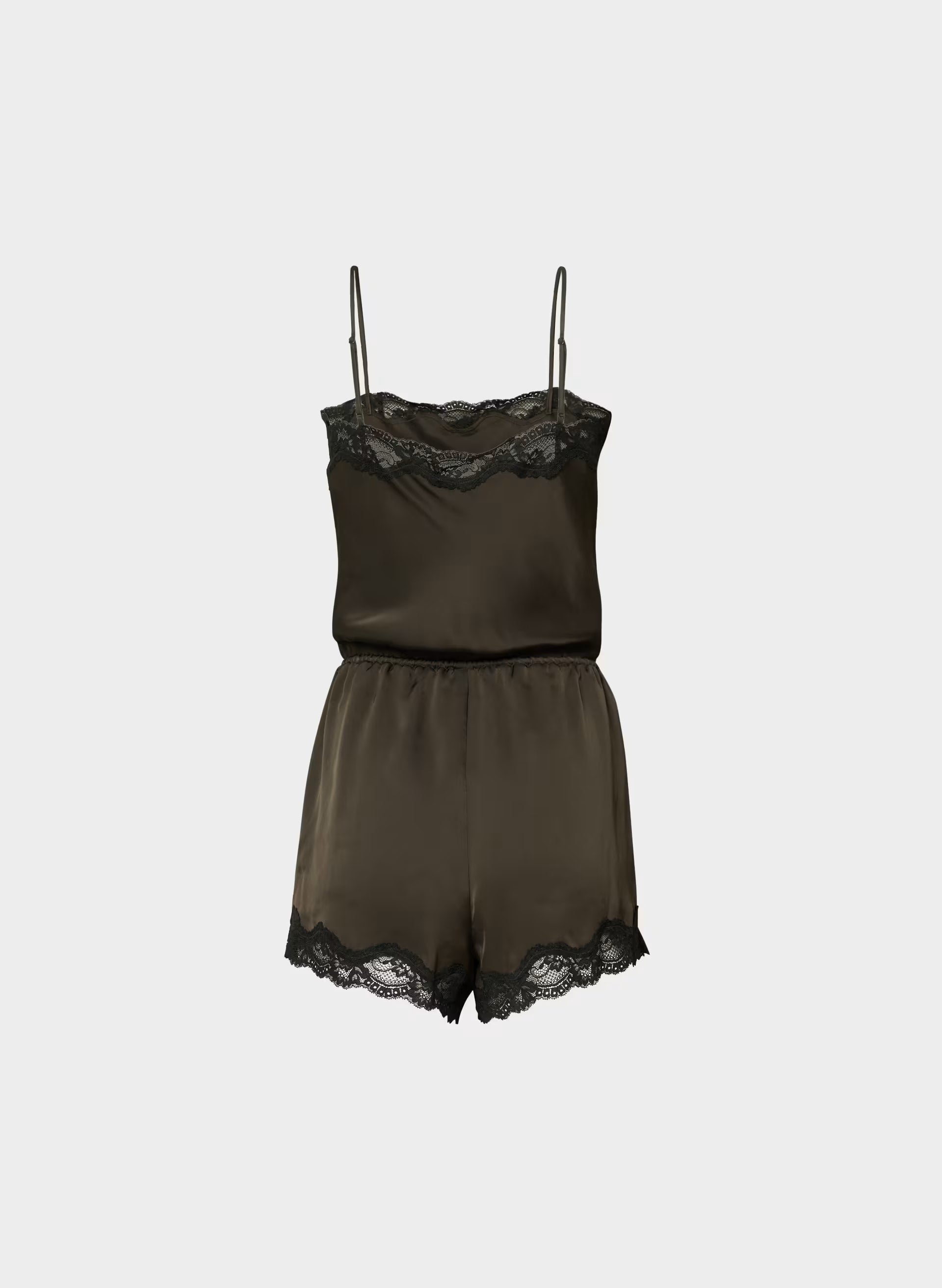 Pulse Satin Romper - CACAO NIB BRWN/BLACK