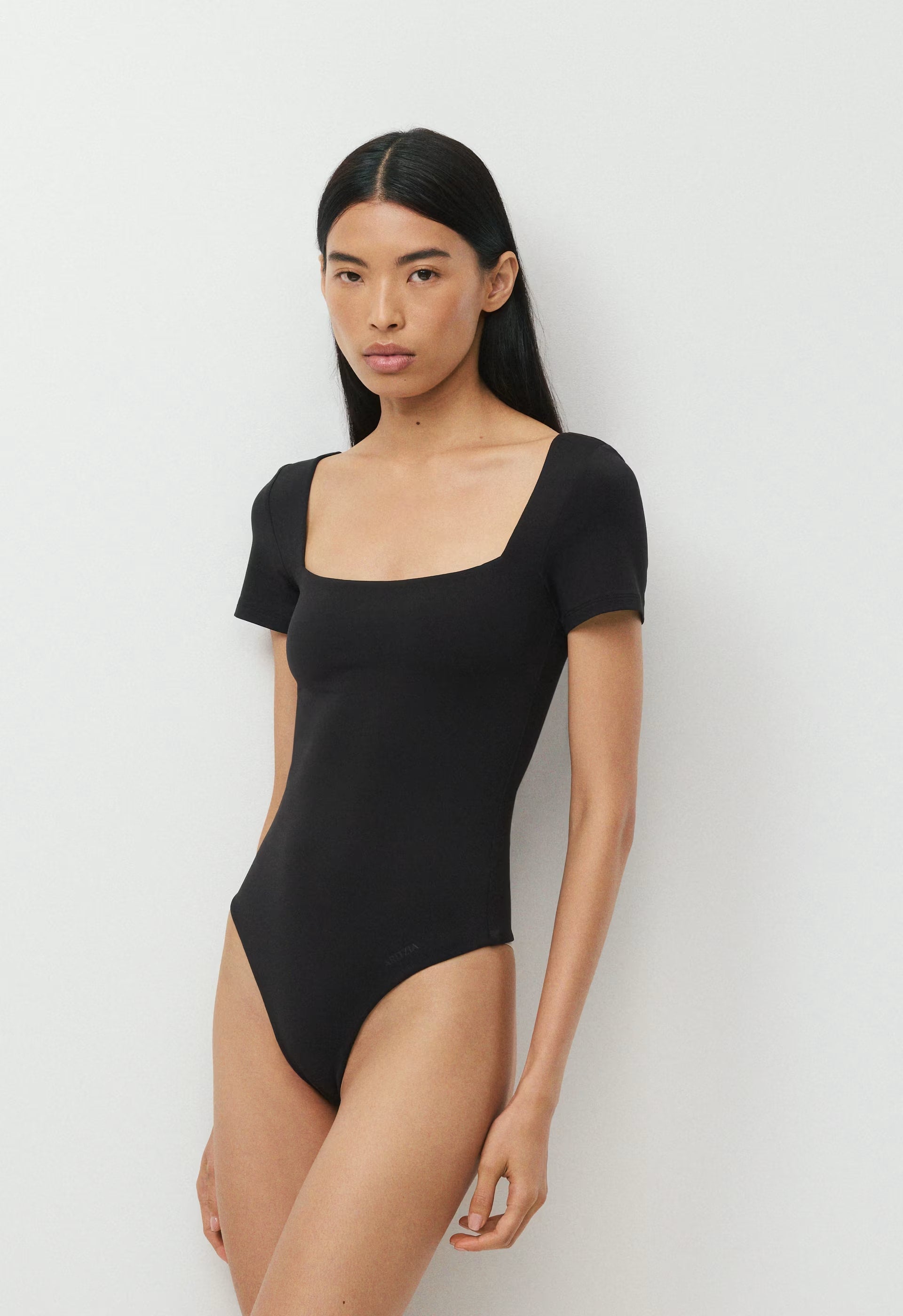 Original Contour Manner Squareneck Bodysuit - BLACK
