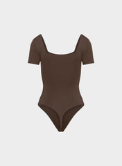 Original Contour Manner Squareneck Bodysuit - RICH MOCHA BROWN