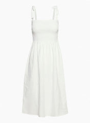 Golden Hour Linen Dress - WHITE